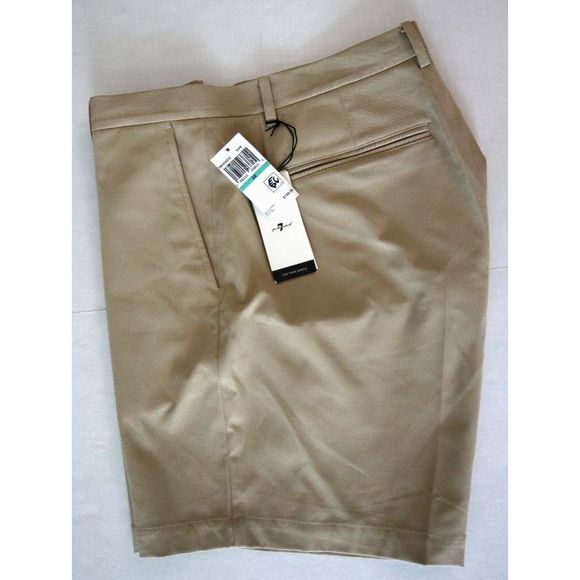 7 For All Mankind Men's Sz 34 Sand/Beige Slim Fit Flat Front Tech Shorts $158 - Picture 6 of 11